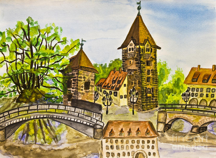 Nuremberg, painting #1 Painting by Irina Afonskaya