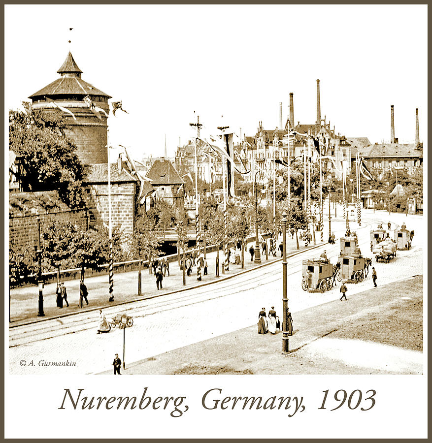 Nuremburg, Germany, Thoroghfare, 1903, Vintage Photograph #1 Photograph by A Macarthur Gurmankin
