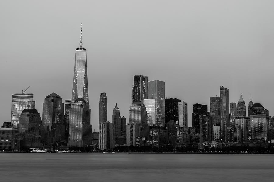 Nyc Skyline In Black And White Photograph