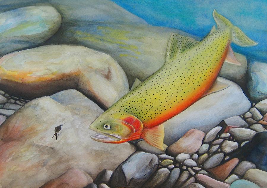 Trout Painting - Nymphing #1 by Scott Manning