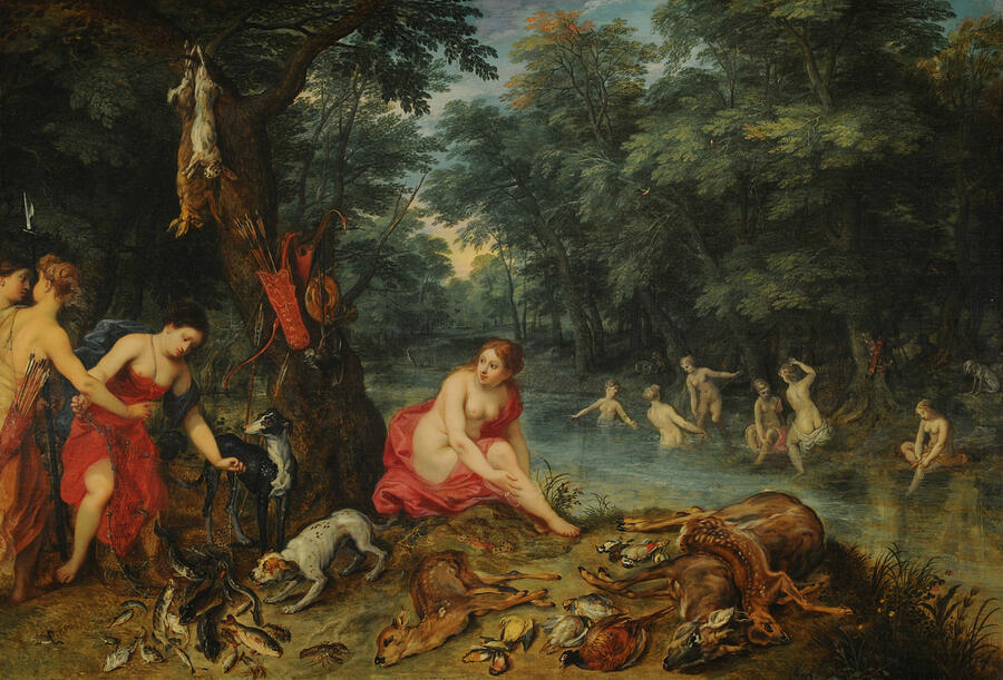 Nymphs Bathing Painting by Jan Brueghel the Elder