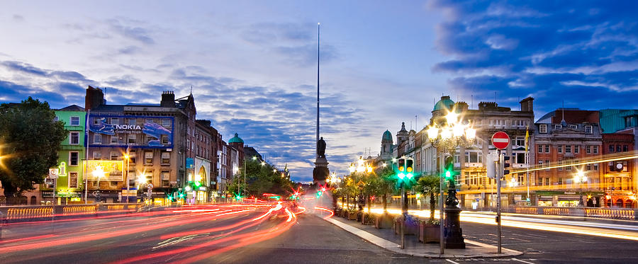 Architecture Photograph - O Connell Bridge at Night - Dublin #2 by Barry O Carroll