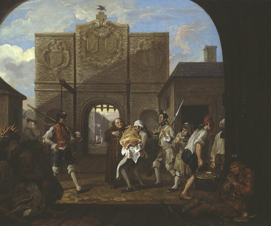 O the Roast Beef of Old England #1 Painting by William Hogarth