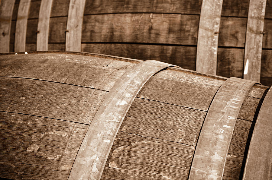 Oak Wine Barrel Close Up #1 Photograph by Brandon Bourdages
