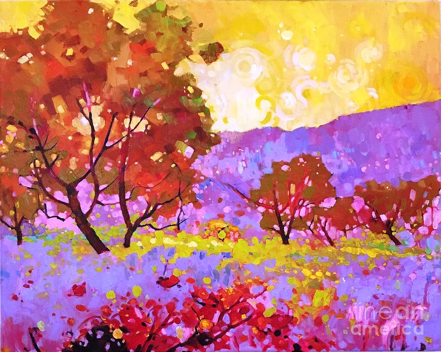 Oaks in dream #1 Painting by Celine  K Yong