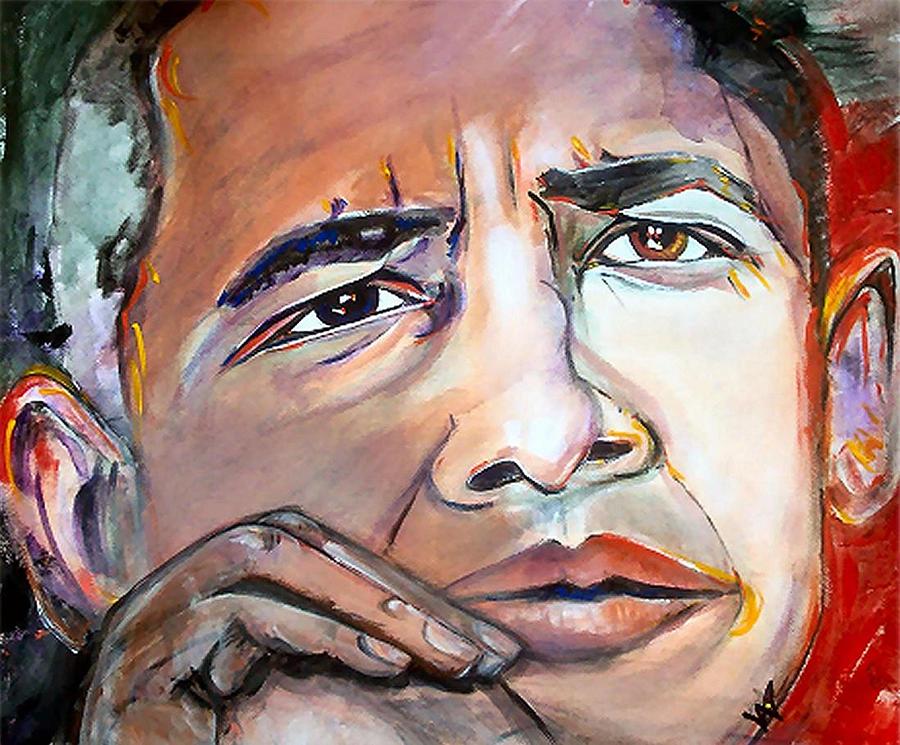 Obama Painting - Obama II by Valerie Wolf Obama Painting - Obama II by Valerie Wolf