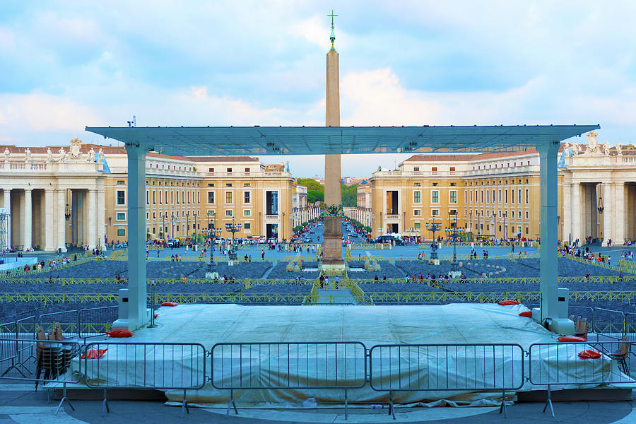 Obelisk at Saint Peter Square in Rome, Italy. #1 Photograph by Marek Poplawski