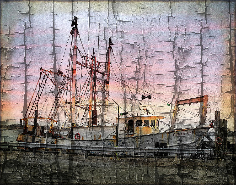Ocean One docked 2 #1 Digital Art by Sami Martin