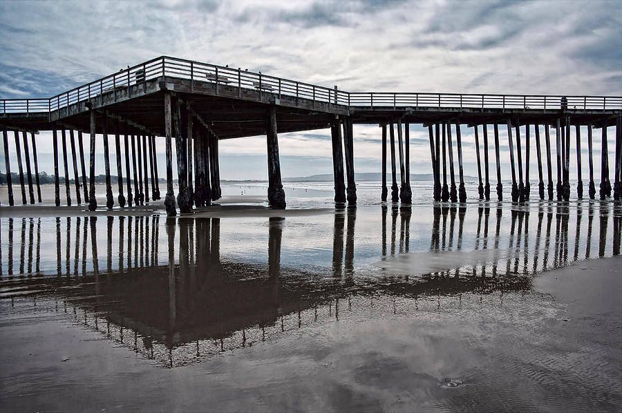 Ocean Pier and Wet Sands #1 Photograph by Leda Robertson