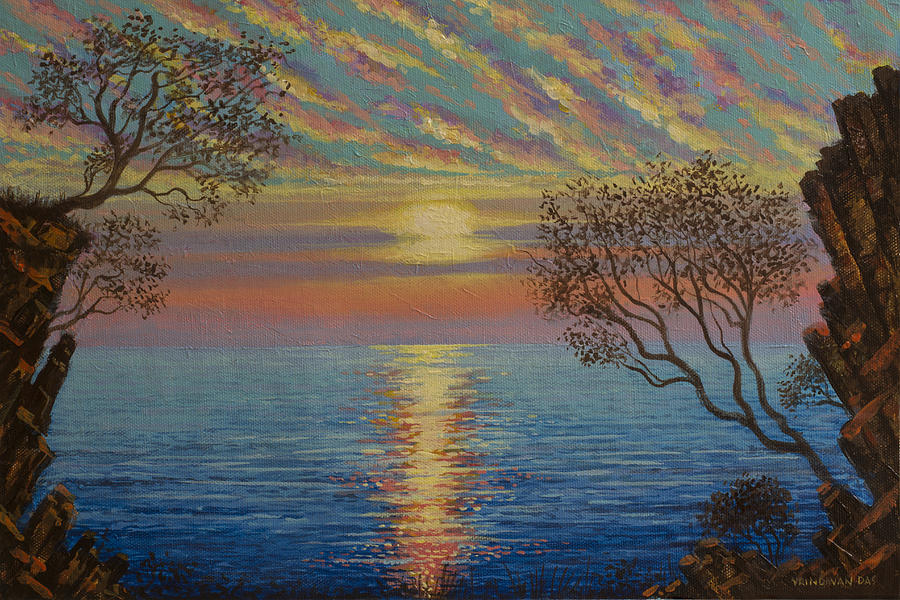 Ocean #1 Painting by Vrindavan Das