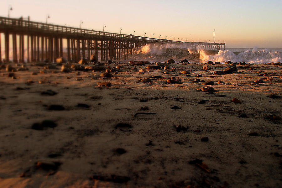 Sunset Photograph - Ocean Wave Storm Pier #1 by Henrik Lehnerer