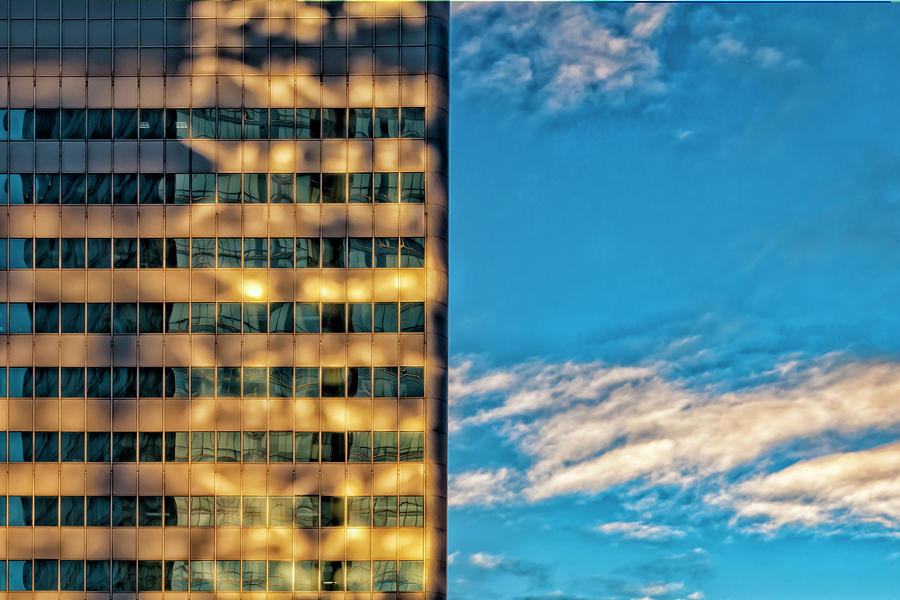 Office Building at Sunset #1 Photograph by Robert Ullmann