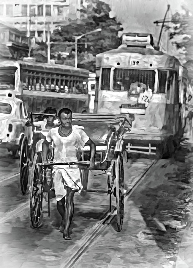 Oh Calcutta - Paint bw #1 Photograph by Steve Harrington