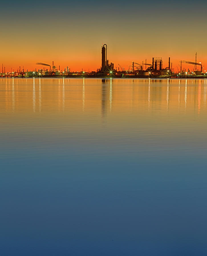 Oil Refinery Silhouette Photograph