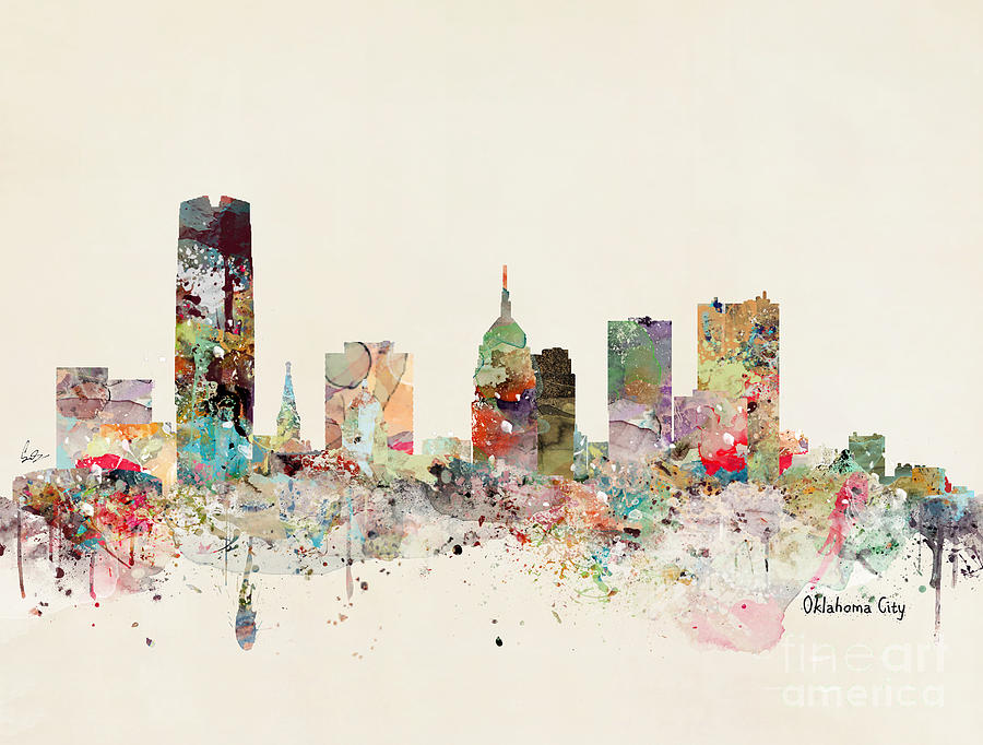 Oklahoma City Painting - Oklahoma City Skyline #1 by Bri Buckley