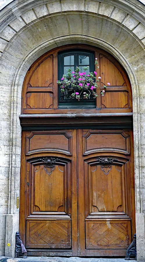 Old Artistic Wooden Door In Paris, France #1 Photograph by Rick Rosenshein