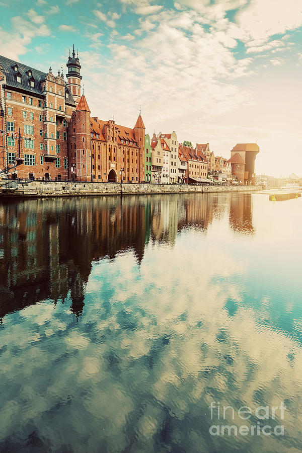Old building in Old Town, Gdansk, and Motlawa river #1 Photograph by Michal Bednarek