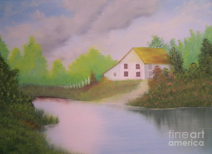 Nature Painting - Old Lakeside Home #1 by Chet Wheeler