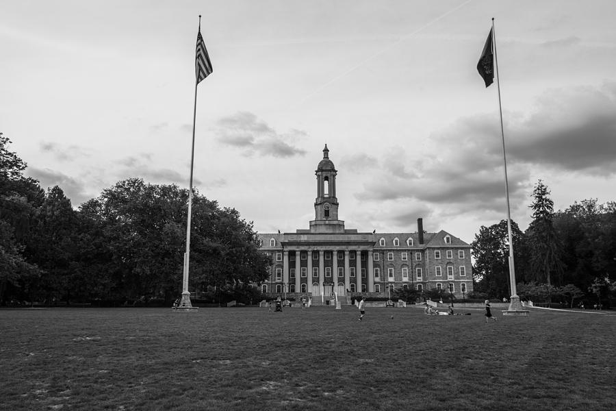 Old Main Penn State Black and White  #1 Photograph by John McGraw