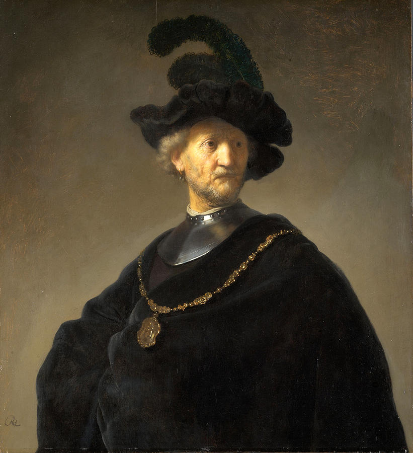Old Man with a Gold Chain #2 Painting by Rembrandt