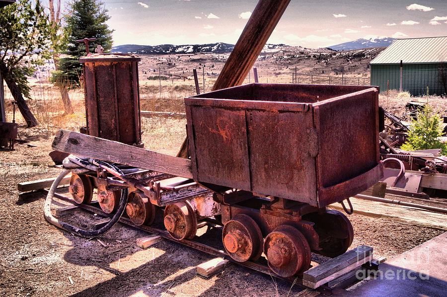 Old Mining Car Photograph