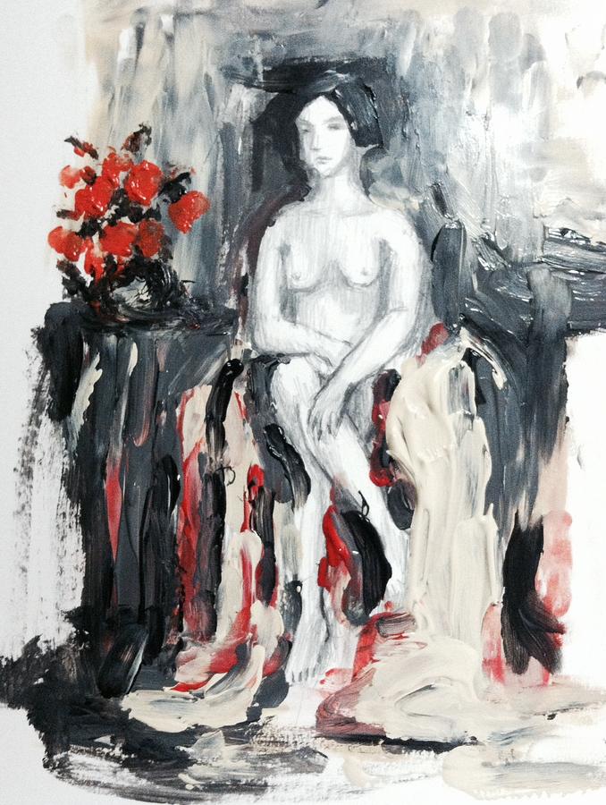 Old nude study  #1 Painting by Hae Kim