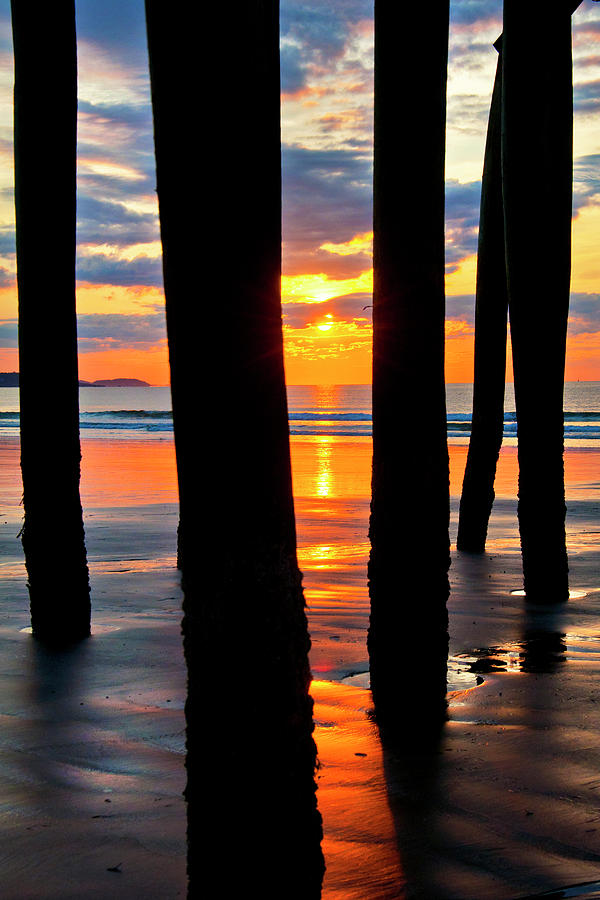Beach Sunrise Photograph - Old Orchard Beach Pier Sunrise - Maine #2 by Joann Vitali