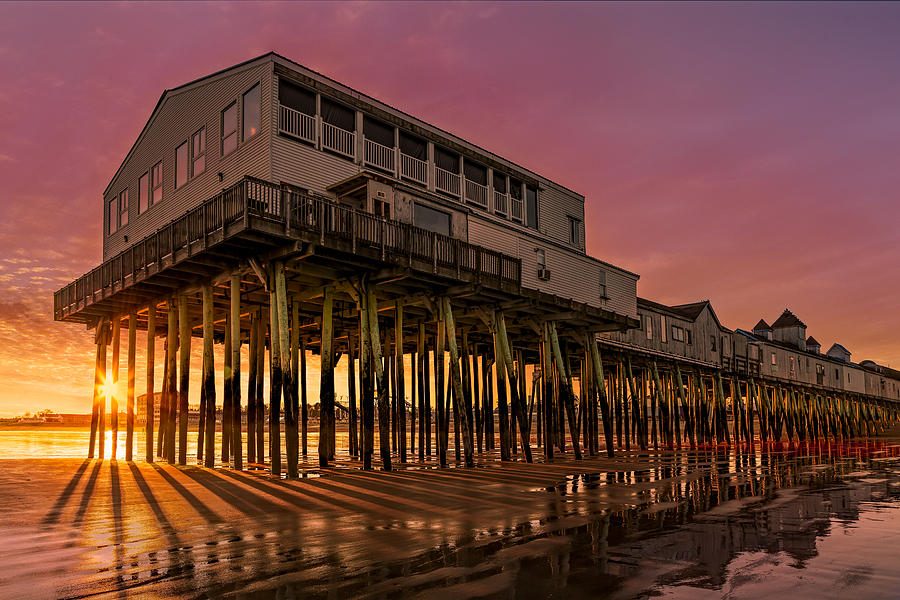 Old Orchard Beach Pier Sunset #2 Photograph by Susan Candelario