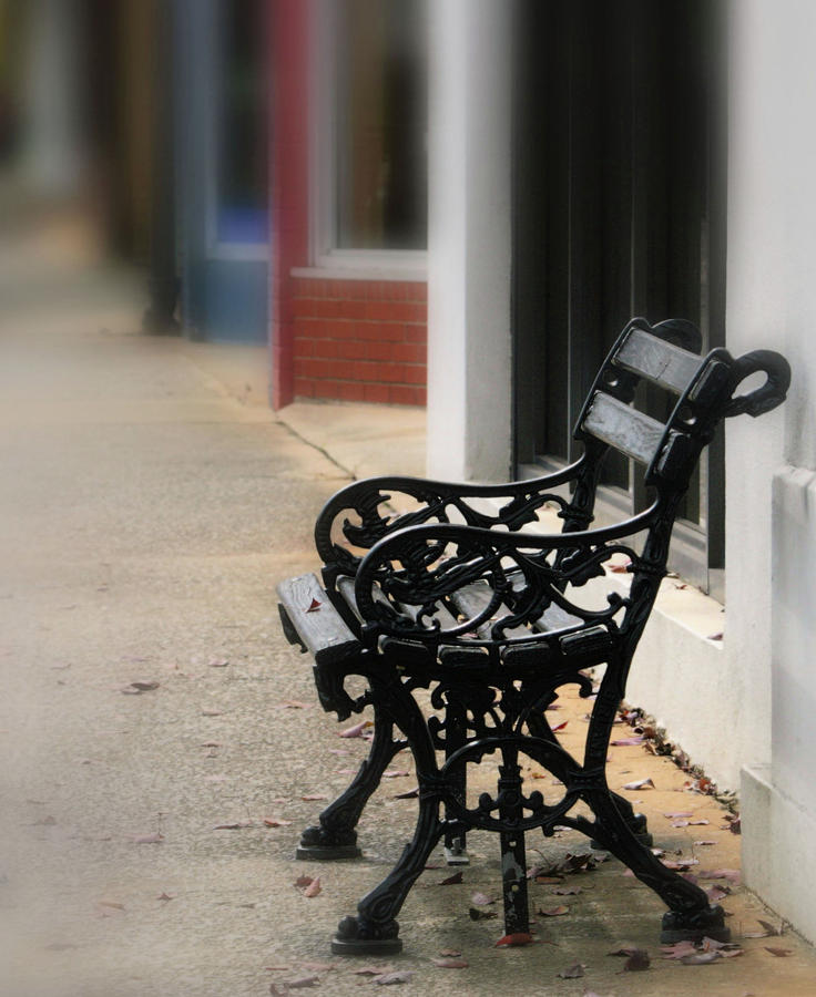 City Photograph - Old Street Bench by Cathy Harper