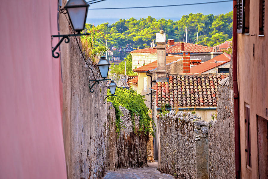 Old town of Krk stone street view #1 Photograph by Brch Photography