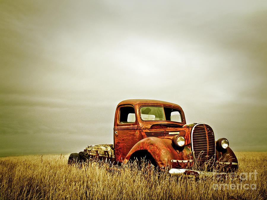  Old  truck  in field  Photograph by Emilio Lovisa