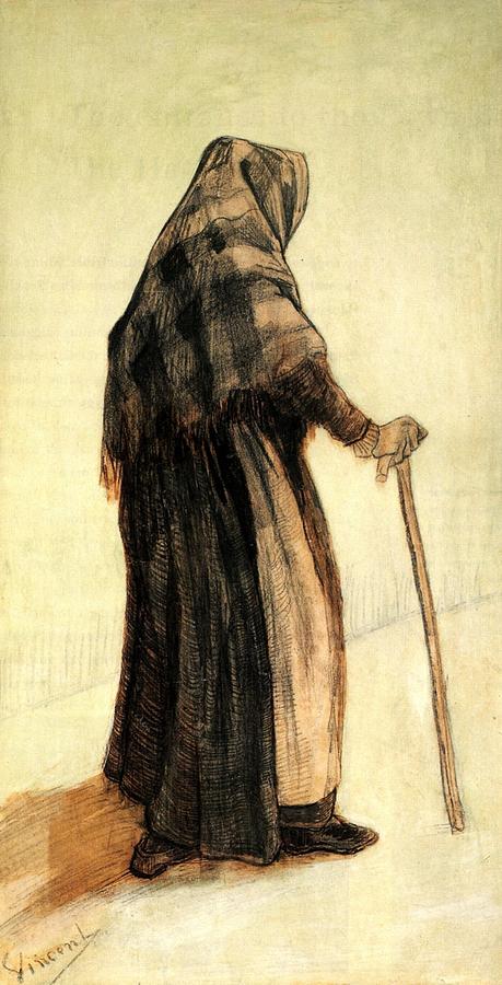 Old Woman Seen From Behind #1 Painting by Vincent Van Gogh