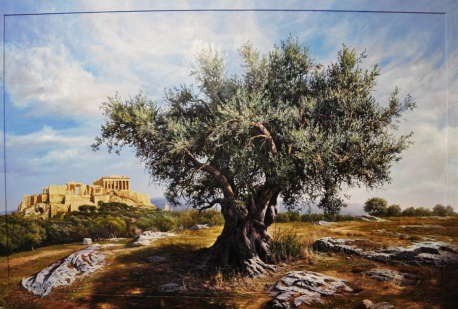 Tree Painting - Olive Tree #4 by Elidon Hoxha