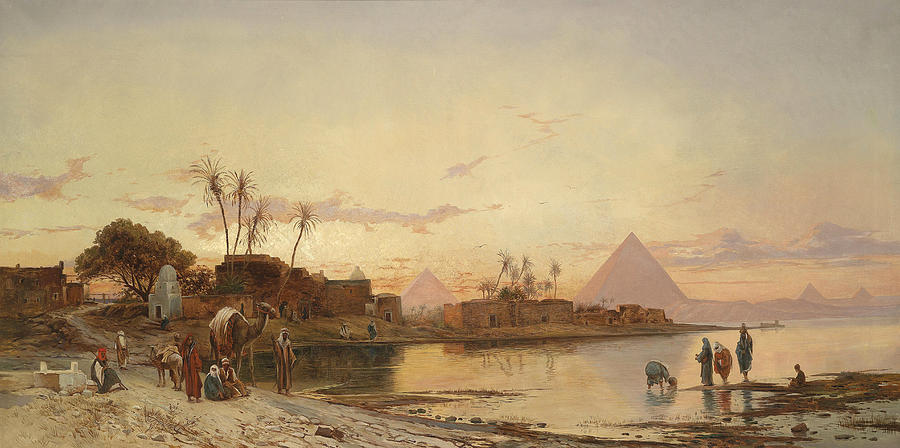 On the Banks of the Nile #2 Painting by Hermann Corrodi