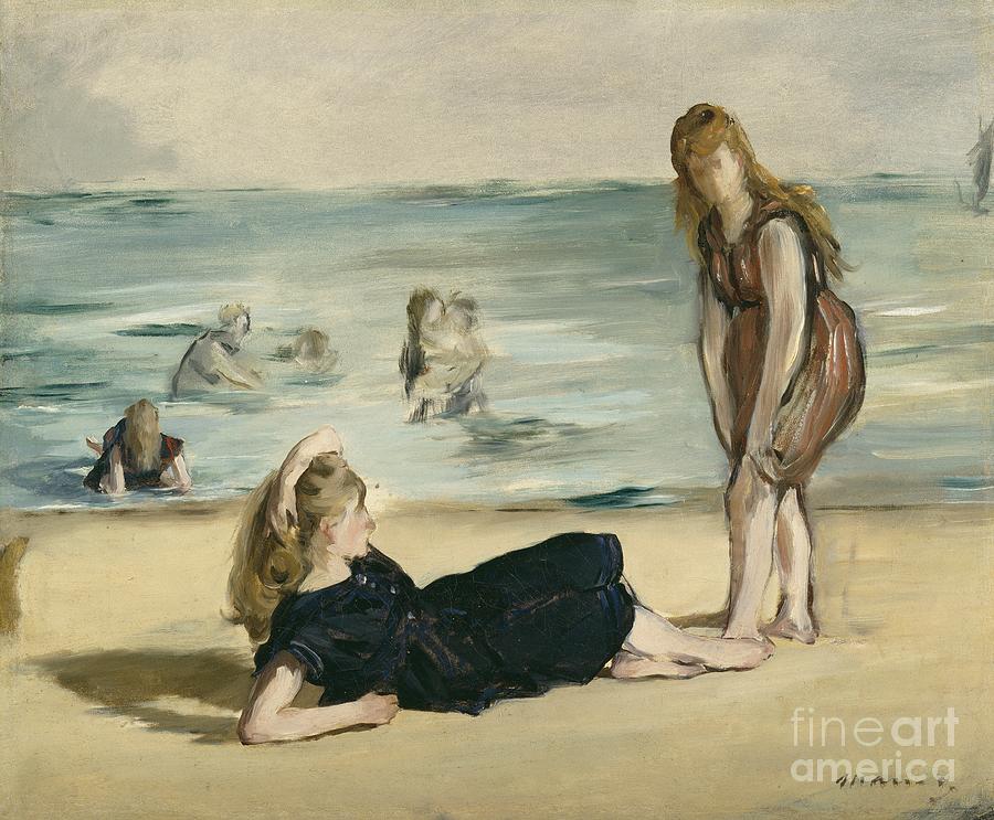 On the Beach Painting by Edouard Manet