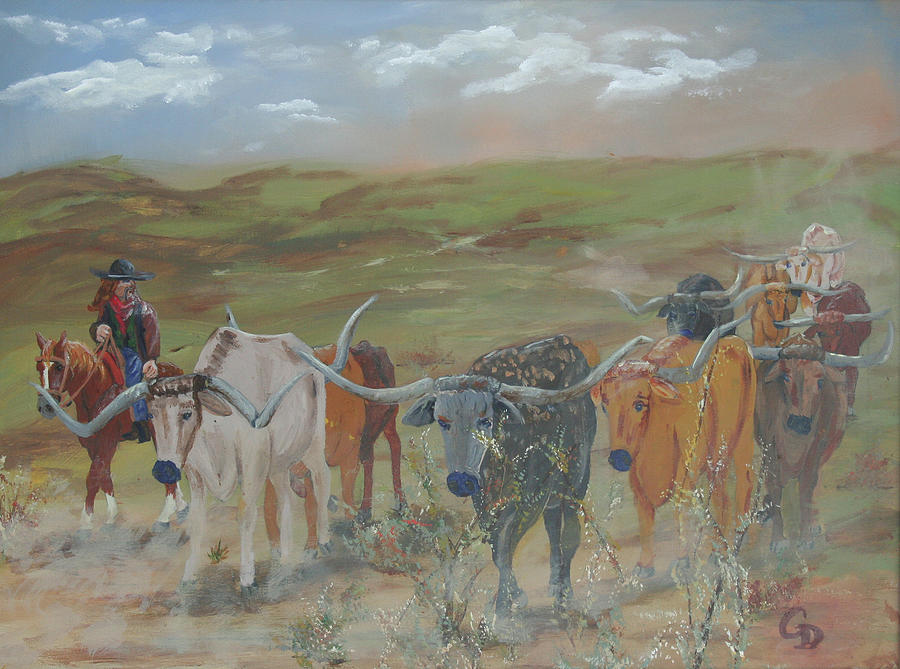 On The Chisholm Trail #2 Painting by Gail Daley