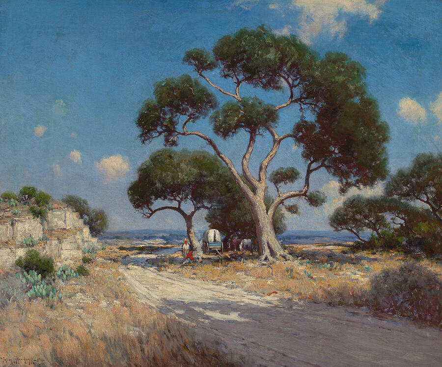 On The Old Blanco Road Southwest Texas Painting By Julian Onderdonk