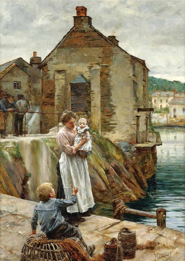 On the Quay. Newlyn #2 Painting by Walter Langley