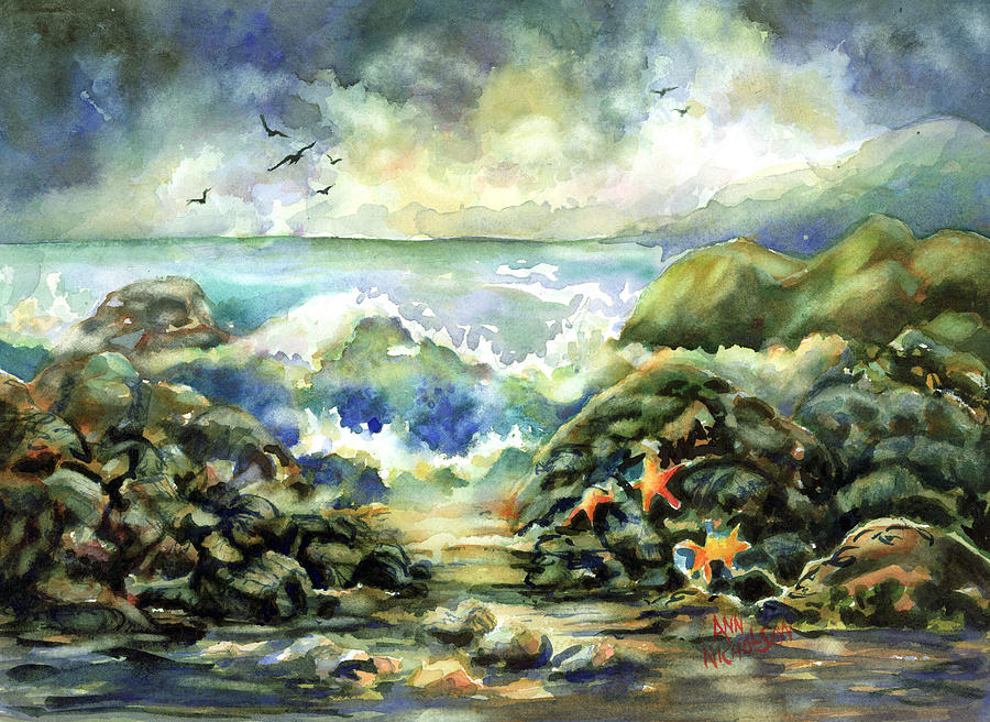 On The Rocks Painting by Ann Nicholson