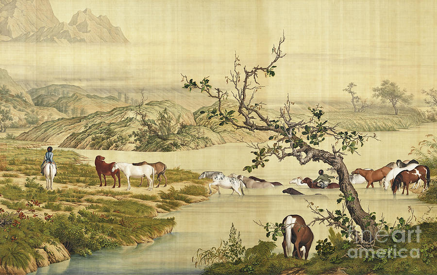 100 horses chinese painting