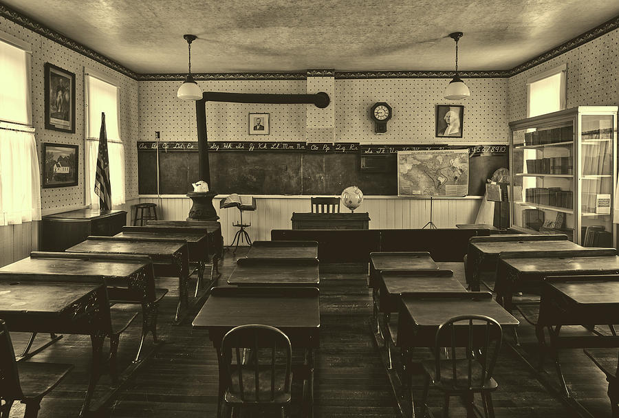 Vintage Photograph - One Room School House #1 by Mountain Dreams