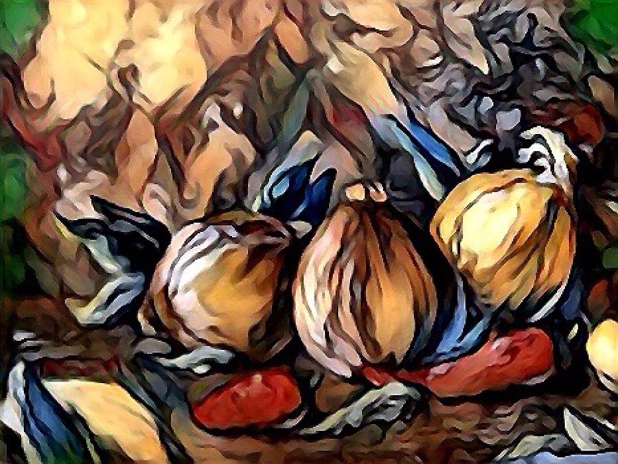 Onions and peppers digital #1 Digital Art by Megan Walsh