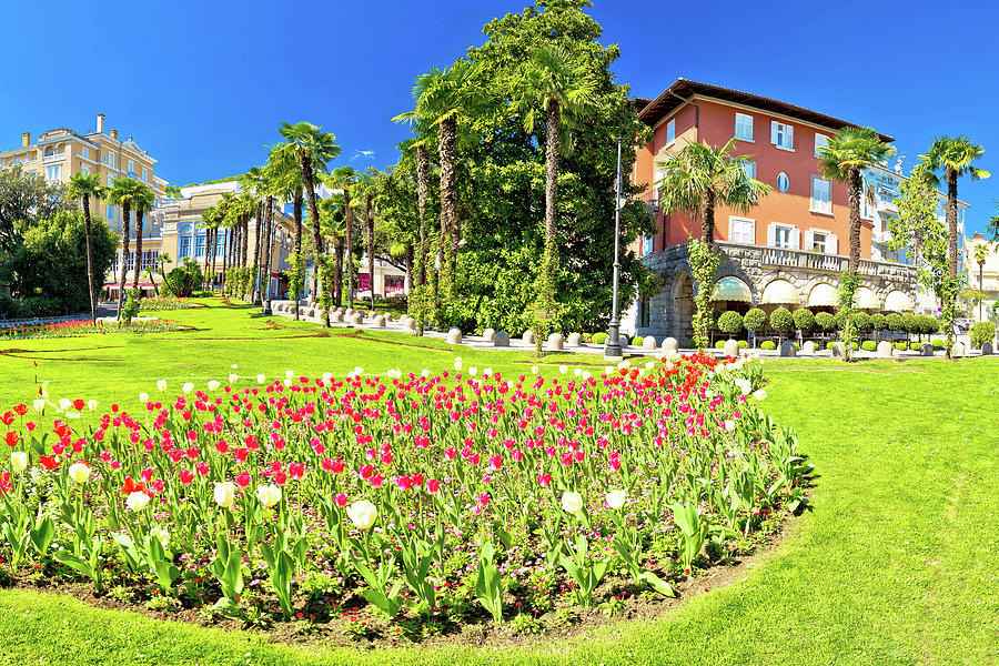 Opatija park and architecture panoramic view #1 Photograph by Brch Photography