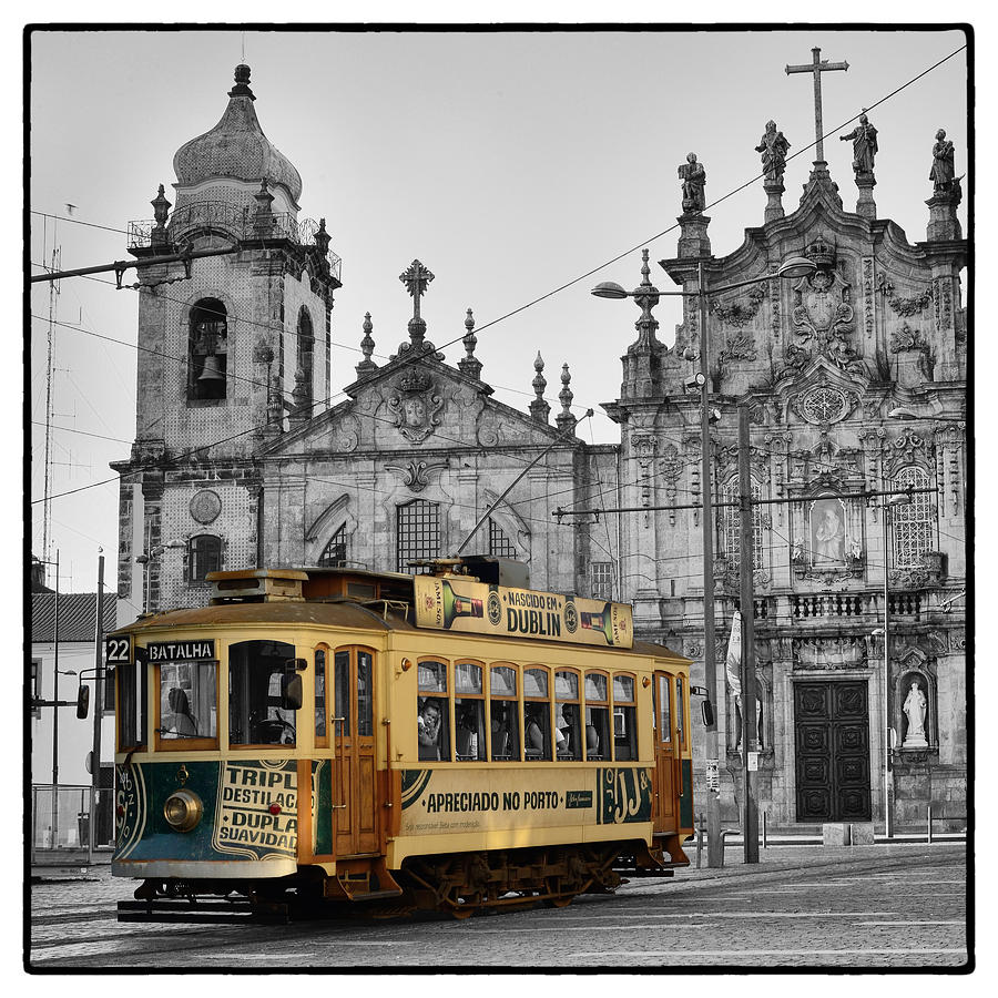 Vintage Photograph - Oporto Tram #1 by Goncalo Carreira