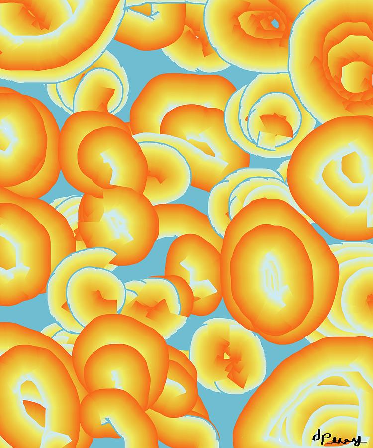 Orange Floaty #1 Digital Art by D Perry