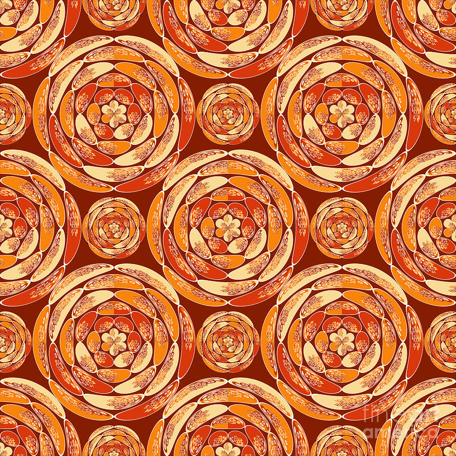 Pattern Digital Art - Orange pattern #1 by Gaspar Avila