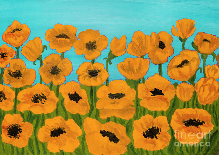 Orange poppies, painting #1 Painting by Irina Afonskaya