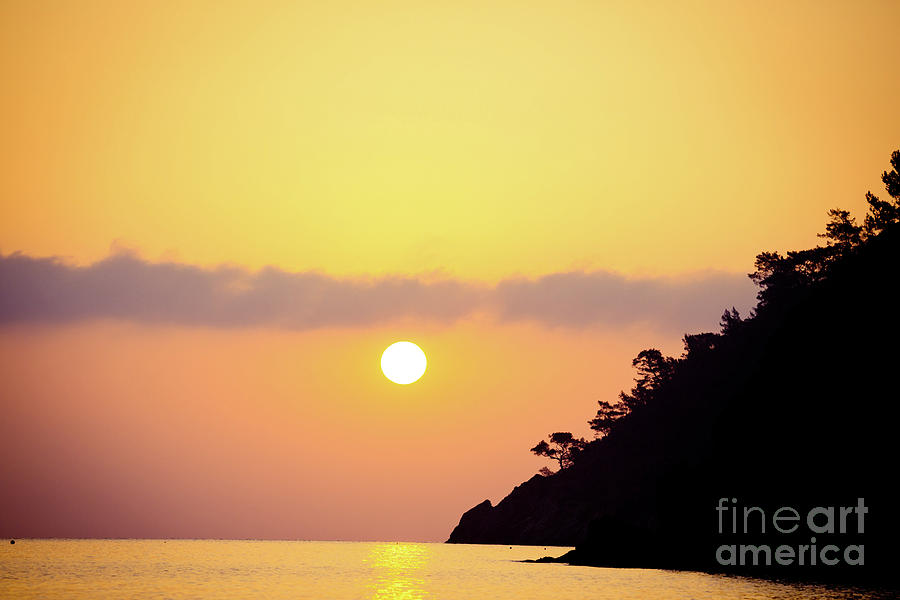 Orange sunrise above sea #1 Photograph by Raimond Klavins