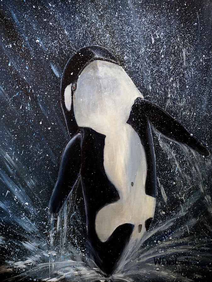 Orca #2 Painting by Wayne Enslow