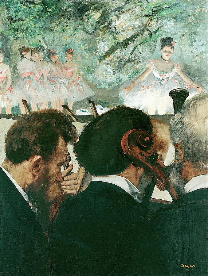 Musician Painting - Orchestra Musicians  #1 by Edgar Degas